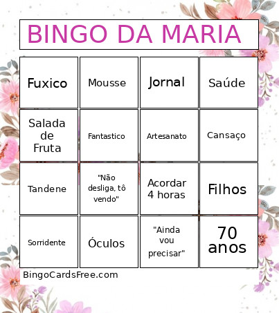 DA MARIA Bingo Card