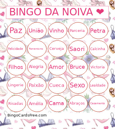Da NOIVA ❤️ Bingo Card