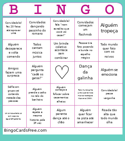 Da Noiva Bingo Card