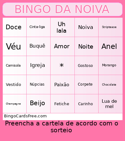DA NOIVA Bingo Card