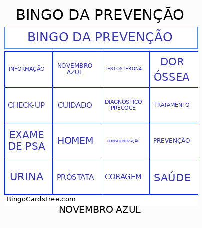 DA PREVENÇÃO Bingo Card