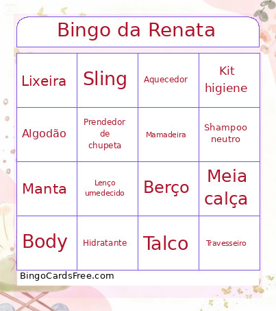 Da Renata Bingo Card