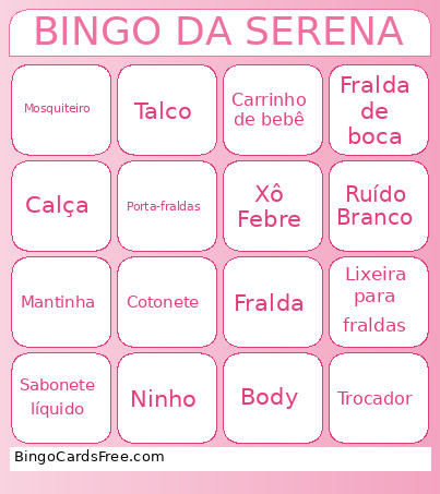 DA SERENA Bingo Card 2