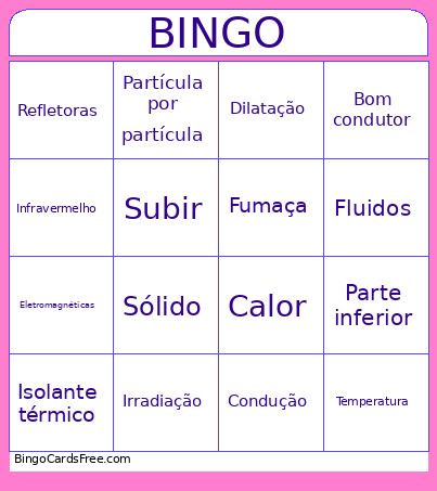 DA TERMOLOGIA Bingo Card
