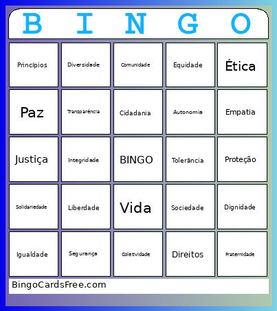 DA ÉTICA Bingo Card