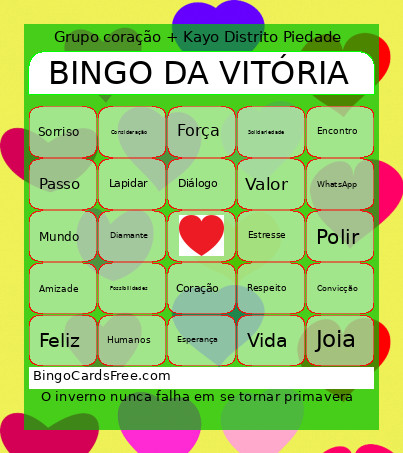 Da Vitória Bingo Card