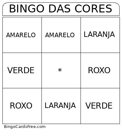 Bingo das cores