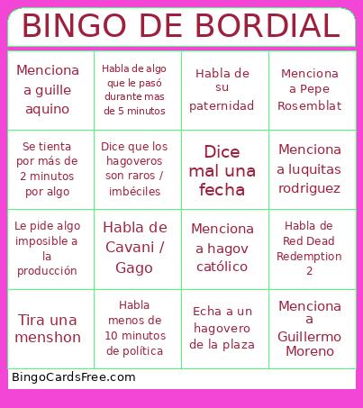 DE BORDIAL Bingo Card