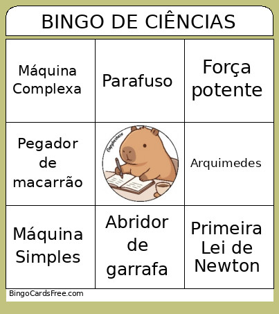 DE CIÊNCIAS Bingo Card