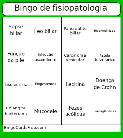 De Fisiopatologia Bingo Card