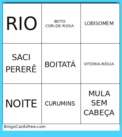 DE LENDAS Bingo Card