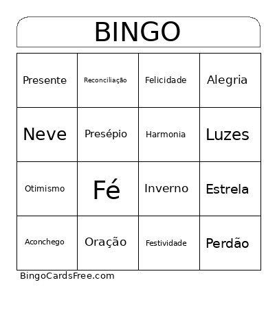 De Natal 10 Bingo Card