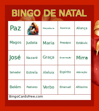 DE NATAL Bingo Card