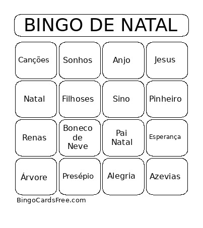 De Natal Bingo Card 2