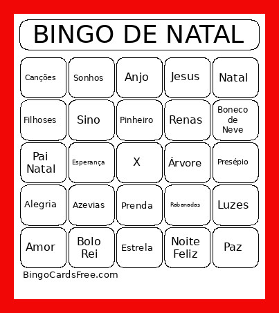 DE NATAL Bingo Card