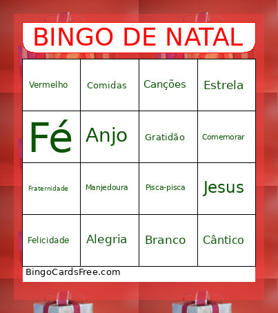 DE NATAL Bingo Card