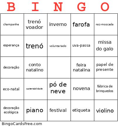 DE NATAL Bingo Card 2