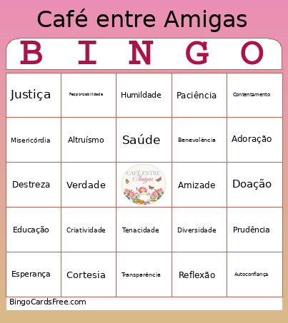 De Palavras Bingo Card