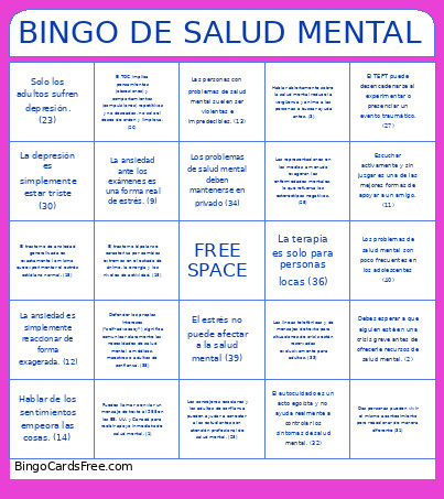 DE SALUD MENTAL Bingo Card