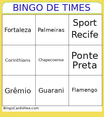 DE TIMES Bingo Card