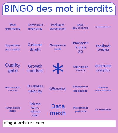 Bingo des mots interdits