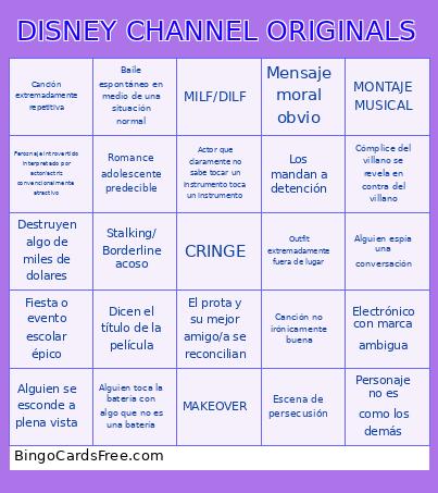 BINGO DISNEY CHANNEL ORIGINALS