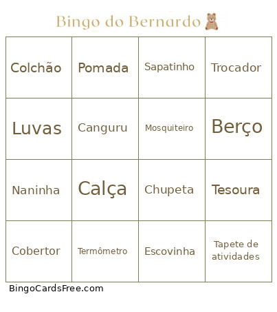Do Bernardo Bingo Card
