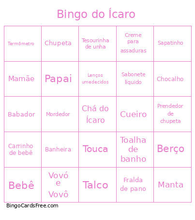 Do Ícaro Bingo Card