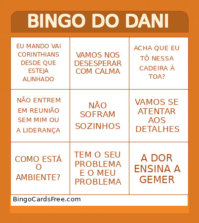 DO DANI Bingo Card