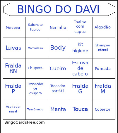 Do Davi Bingo Card