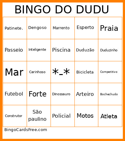 DO DUDU Bingo Card