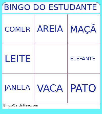 DO ESTUDANTE Bingo Card