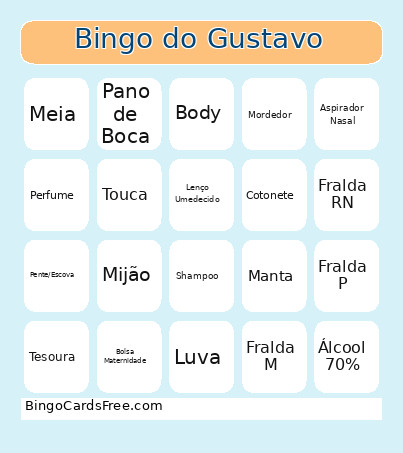 Do Gustavo Bingo Card