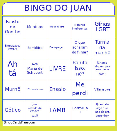 DO JUAN Bingo Card 2