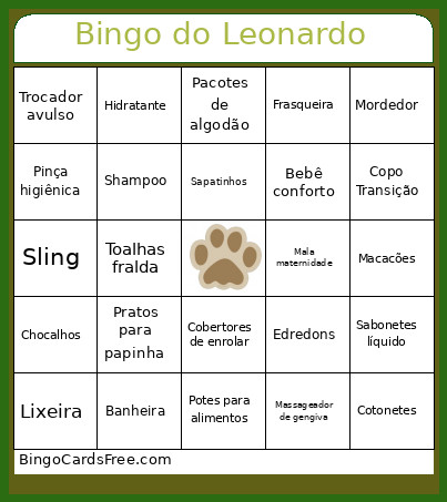 Do Leonardo Bingo Card
