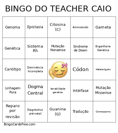 DO TEACHER CAIO Bingo Card