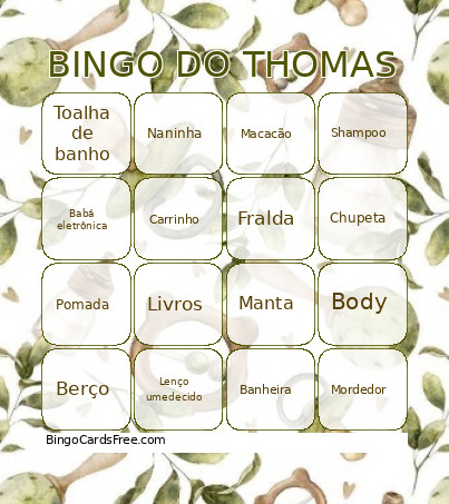 DO THOMAS Bingo Card