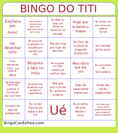 DO TITI Bingo Card