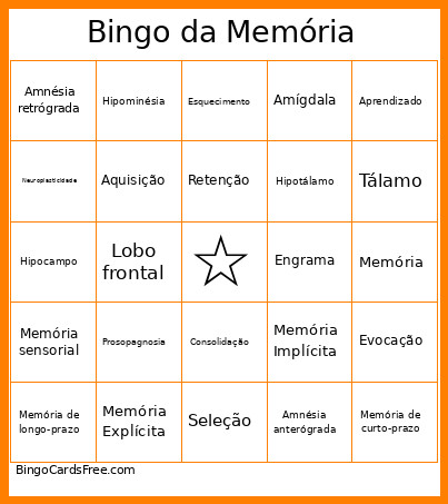 Do Trabalho De HM Bingo Card