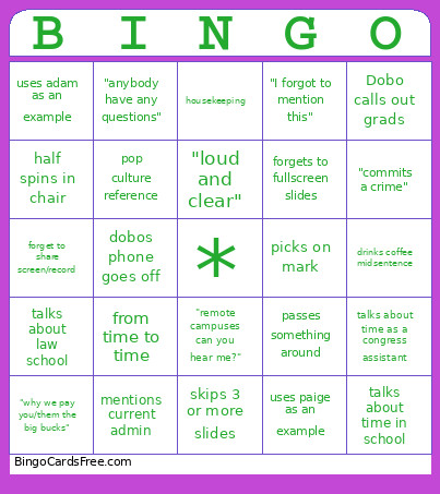 DOBO Bingo Card 2