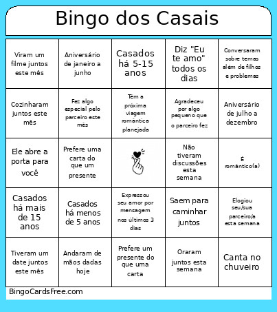 Dos Casais Bingo Card 2