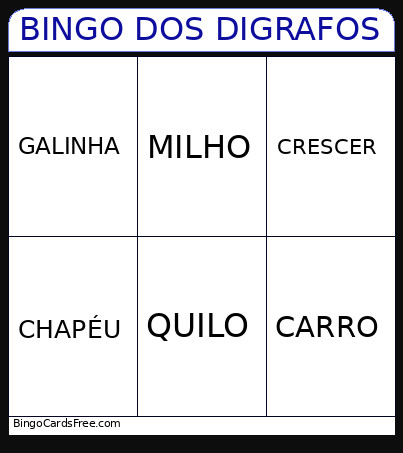 DOS DIGRAFOS Bingo Card