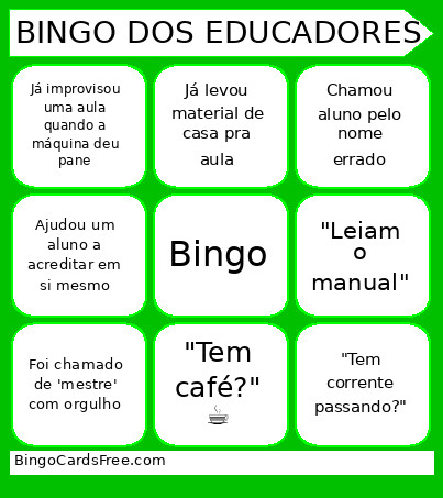 DOS EDUCADORES Bingo Card