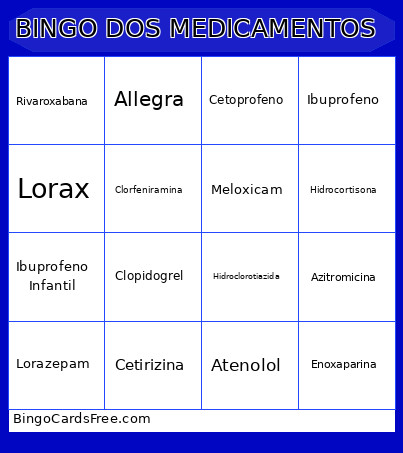 DOS MEDICAMENTOS Bingo Card
