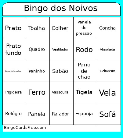 Dos Noivos Bingo Card
