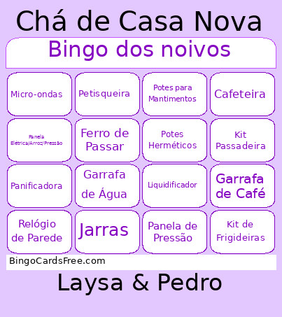 DOS NOIVOS Bingo Card