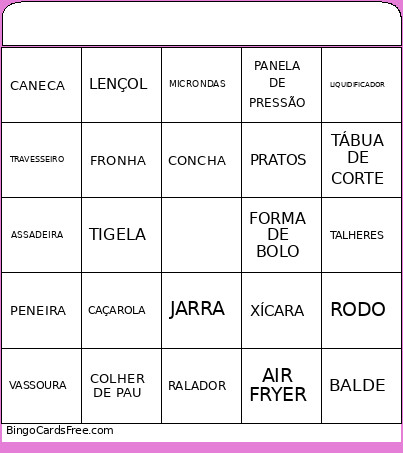Dos Noivos Bingo Card