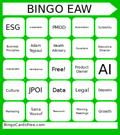 EAW Bingo Card