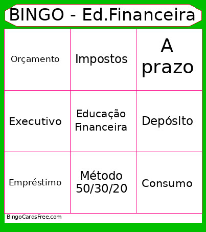 - Ed.Financeira Bingo Card