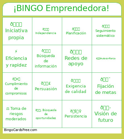 ¡ Emprendedora! Bingo Card